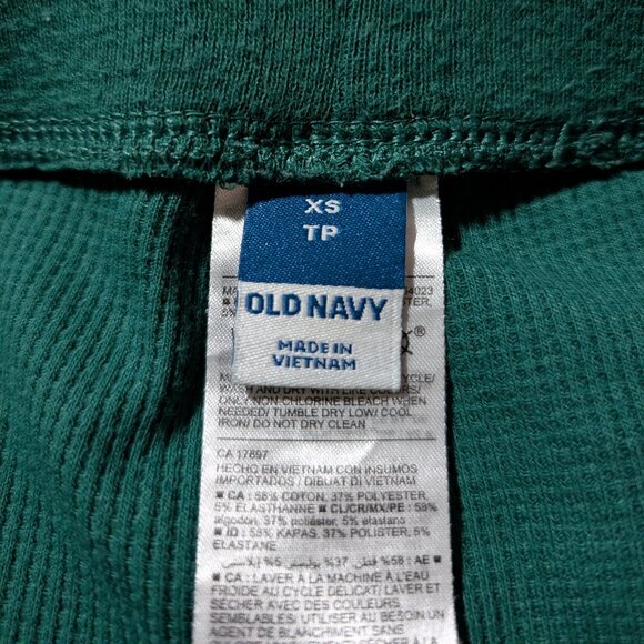 Old Navy waffle pajama PJ leggings green size XS - Picture 3 of 11